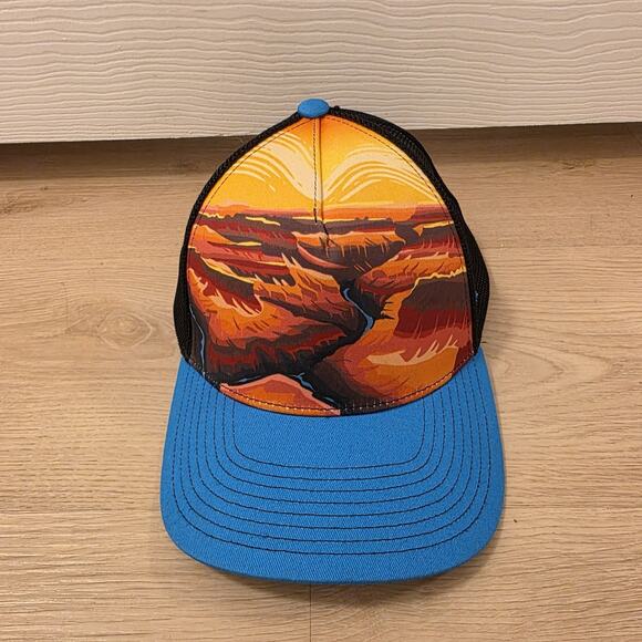 Wild Tribute Orange Blue Black Grand Canyon Landscape Outdoor Cap Hat Unisex - Picture 2 of 6